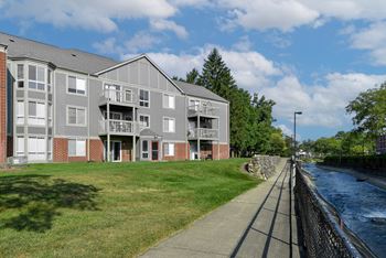 our apartments are located near the canal and our walkway to the river at The Pointe at St. Joseph Apartments, South Bend, IN, 46617